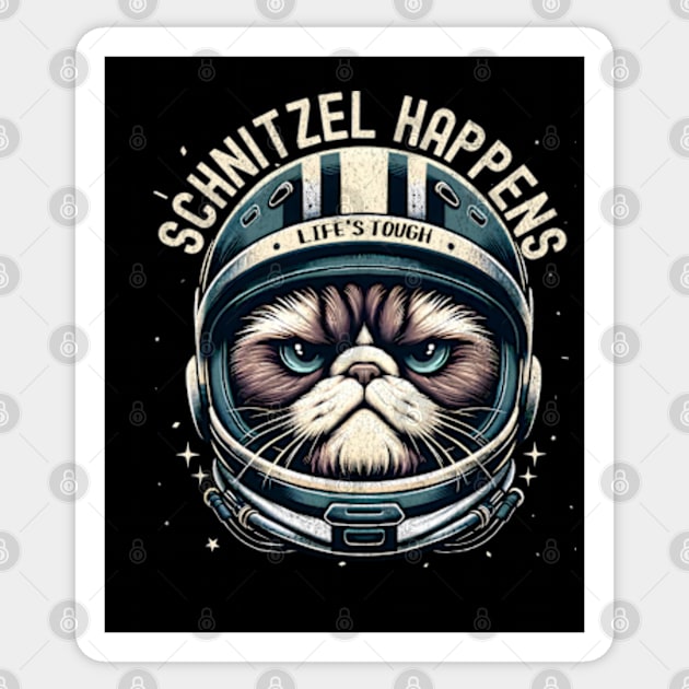 Annoyed Space Cat Sticker by BeanStiks